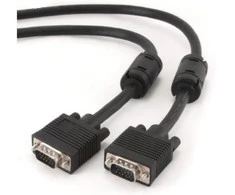 Gembird „Cablexpert Premium VGA HD15M/HD15M“ dvigubai ekranuotas su 2 ferito šerdimis, 15M kabelis, Juodas | Cablexpert