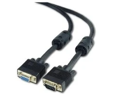 GEMBIRD CC-PPVGAX-10-B Gembird Premium VGA-Ext. HD15m/HD15f dvigubai ekranuotas su 2 feritu, 3m, juodas