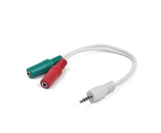GEMBIRD CCA-417 Gembird Adapteris Stereo Mini Jack (M) 4-pin -> 2x Mini Jack (F), 20cm, juodas