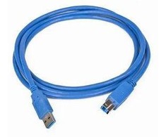 GEMBIRD CCP-USB3-AMBM-6 aukštos klasės USB 3.0 kabelis, USB A tipo kištukas - USB B tipo kištukas, 3 metrai, mėlynas