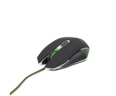 GEMBIRD MUSG-001-G Gembird žaidimų optinė pelė 2400 DPI, 6 mygtukų, USB, juodas su žalias apšvietimu