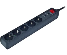Gembird EnerGenie | Surge Protector SPG5-C-10/ 3 m/ 5 Sockets/ Juodas