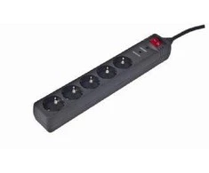 Gembird EnerGenie | Surge Protector SPG5-C-15/ 4.5 m/ 5 Sockets/ Juodas