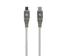 Gembird Cablexpert | Aukščiausios kokybės medvilninis pintas USB C tipo į micro USB įkrovimo ir duomenų perdavimo laidas, 1,5 m | CC-USB2B-CMMBM-1.5M