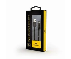 GEMBIRD CC-USB2P-AMLM-1M Gembird 8 kontaktų įkrovimo ir duomenų kabelis, 1 m, juodas