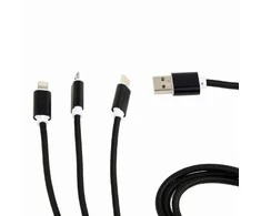GEMBIRD CC-USB2-AM31-1M Gembird USB įkrovimo kombinuotas 3 viename laidas, juodas, 1m