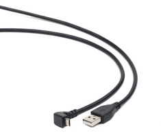Gembird Cablexpert USB A - MicroUSB B, 1,8 m kampinis mikro-USB laidas, USB A, Micro-USB B, 1,8 m, Juodas