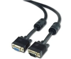 GEMBIRD CC-PPVGAX-10M-B Gembird Premium VGA-Ext. HD15m/HD15f dvigubai ekranuotas su 2 feritu, 10m, juodas