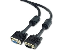 GEMBIRD CC-PPVGAX-10M-B Gembird Premium VGA-Ext. HD15m/HD15f dvigubai ekranuotas su 2 feritu, 10m, juodas