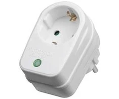 Goobay Apsaugotas nuo viršįtampių lizdo adapteris, baltas, CE, GS, 230 V, 77,2 mm, 76 mm, 51,3 mm