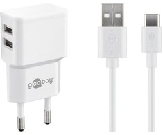 Įkroviklis Goobay Rinkinys, skirtas įkrauti dviem USB-C 2.4 A
