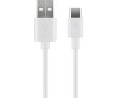 Goobay USB-C įkrovimo ir sinchronizavimo laidas, 1m, baltas
