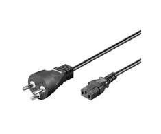 Goobay IEC laidas Danija, K tipo, 2 m, juodas, 2 m, maitinimo kištukas K tipo, IEC C13, H05VV-F3G, 250 V