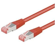 Goobay 0,5 m CAT 6 pataisų kabelis, S/FTP (PiMF), raudonas