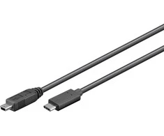 Wentronic USB kabelis Goobay USB-C - miniUSB 0.5 m Juodas (JAB-2866299)