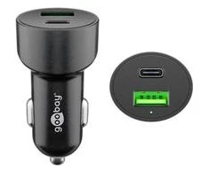 Įkroviklis automobilinis USB USB-C PD QC 48W Goobay