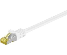Goobay 0,25 m RJ45 pataisinis kabelis CAT 6A S/FTP (PiMF), 500 MHz, su CAT 7 neapdorotu kabeliu, baltas LSZH, be halogenų, varinis