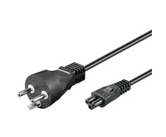 Goobay Maitinimo kabelis Danija, 2 m, juodas, 2 m, K tipo maitinimo kištukas, C5 jungtis, H05VV-F3G, 250 V