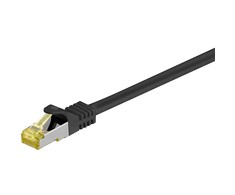 Goobay 15m RJ45 pataisinis kabelis CAT 6A S/FTP (PiMF), 500 MHz, su CAT 7 neapdorotu kabeliu, juodas LSZH be halogenų, varinis