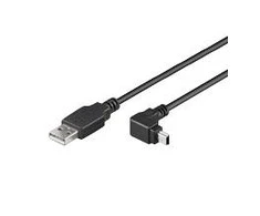 goobay USB ->Mini USB 5p 90 degrees juodas 1,8m - St.A>St.B Mini