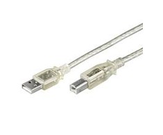 USB kabelis Goobay USB-A - USB-B 3 m Permatomas (JAB-853470)