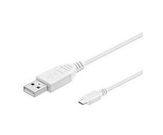 Goobay Trumpas USB laidas USB-A - microUSB 1,8 m Baltas (95143)