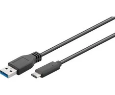 Goobay 71221 USB-C į USB A 3.0 laidas, juodas, 2m | Goobay | USB-C į USB-A USB-C kištukas | USB 3.0 kištukas (A tipas)