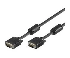 Goobay Full HD SVGA monitoriaus laidas, auksiniu dengtas VGA, Juodas, 2 m