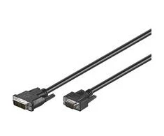Goobay 50990 DVI-I/VGA Full HD laidas, nikeliuotas, 2 m, juodas