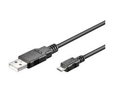 MicroUSB B-A laidas 2.0 Hi-Speed ​​​​Goobay juodas - 0.6m