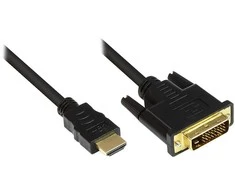 Good Connections 1m HDMI/DVI-D - 1 m - HDMI - DVI-D - Kištukas - Kištukas - Auksinis
