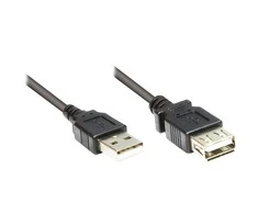 Good Connections USB kabelis Alcasa USB-A - USB-A 1,8 m juodas (2511-OF2S)