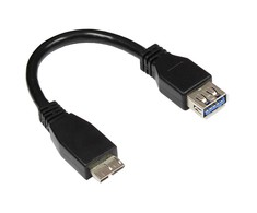 Good Connections Kabelis USB 3.0 OTG (On-the-go), St. Micro B an Bu. A, schw. 0,1