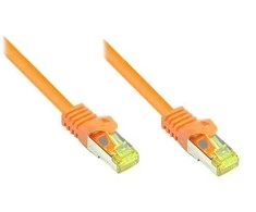 Good Connections Geros jungtys RJ45 Komutacinis kabelis su Cat.7 RohCable ir Rastnasenschutz (RNS), S/FTP, PiMF, be halogenų, 600MHz, OFC, oranžinis, 0,5m, Geros jungtys (8070R- 005O)