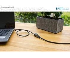 GoodConnections Geros jungtys RJ45 Patch kabelio prailginimas su Cat.7 RohCable ir užrakto apsauga (RNS), S/FTP, PiMF, be halogenų, 600MHz, OFC, juodas, 0,5m, Geros jungtys (8070VR- 005S)