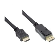 Adapteris AV Alcasa Alcasa DP-HDMI kabelio adapteris 2 m DisplayPort HDMI Type A (Standartinis) Juodas