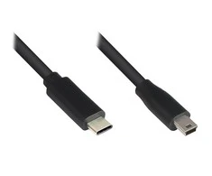 GoodConnections Good Connections Anschlusskabel 0,15m USB 2.0 USB-C zu USB 2.0 Mini-B juodas