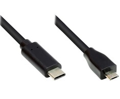 GoodConnections Good Connections Anschlusskabel 2m USB 2.0 USB-C zu USB 2.0 Micro B juodas