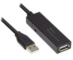 Kabelis USB Alcasa USB-A - USB-A 20 m Juodas (GC-M0134)