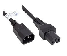 GoodConnections Geros jungtys P1450-S030 - 3 m - C14 jungtis - C15 jungtis - H05V2V2-F - 250 V - Juodas