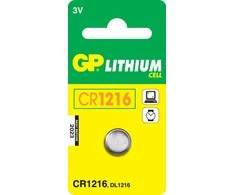 GP vienkartinės ličio baterijos CR1216, 1 vnt. pakuotė