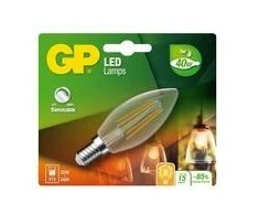 GP – LED lempos kaitinamoji mini žvakė, E14, DIM, 5W (40W), 470 lm