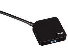HAMA USB 3.0 Hub 1:4 bus powered juodas