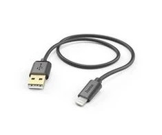 USB laidas->Lightning Hama 1,5m auksinis kištukas, juodas