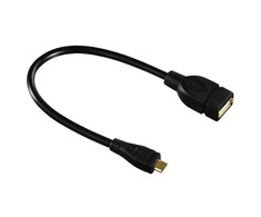 HAMA USB OTG CABLE GN A / B MICRO WT 15 CM Juodas
