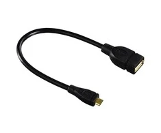 HAMA USB OTG CABLE GN A / B MICRO WT 15 CM Juodas