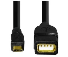 HAMA USB OTG CABLE GN A / B MICRO WT 15 CM Juodas