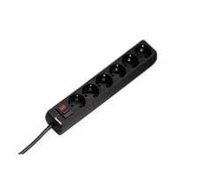 Hama 00030394 - 6 AC outlet(s) - 230 V - 50 Hz - 3500 W - Juodas - 1.4 m