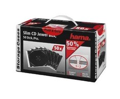 1x50 Hama CD Jewel Case SlimLine skaidrus-juodas 51269