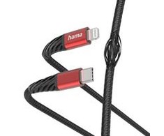 Hama Ladekabel Extreme USB-C - Lightning 1.5 m Nylon Juodas/Rot - Digital